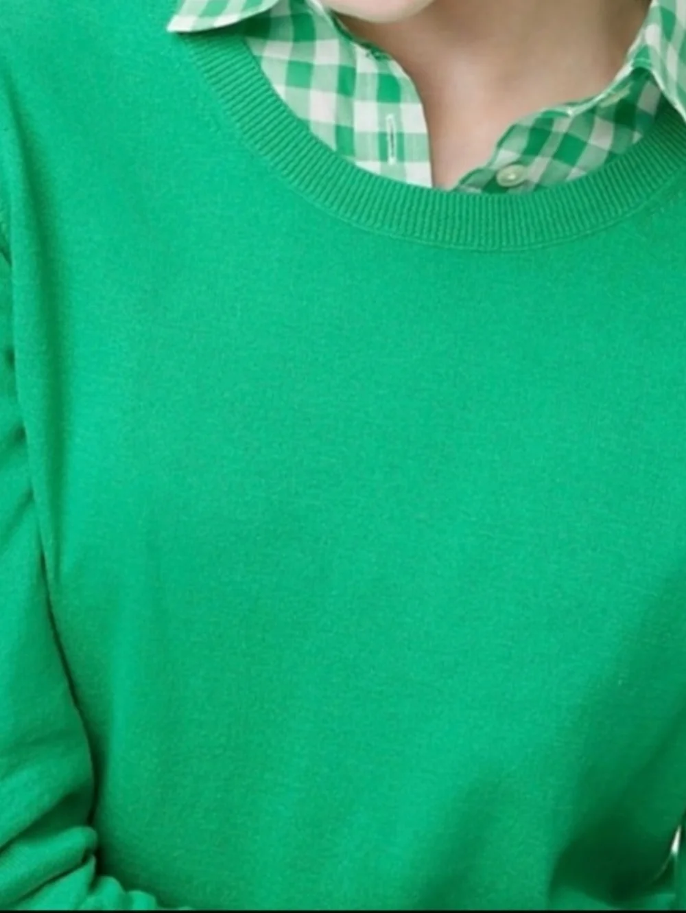 J. Crew Teddie Women's Kelly Green Crewneck Sweater 100% Cotton Medium - Picture 5 of 16